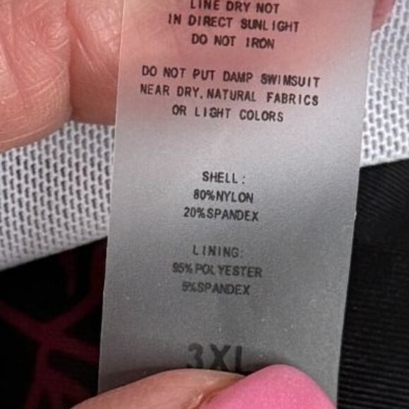 Cocopear Womens Black Floral One-Piece Swimsuit With Crossover Straps Size 3XL - Picture 5 of 14